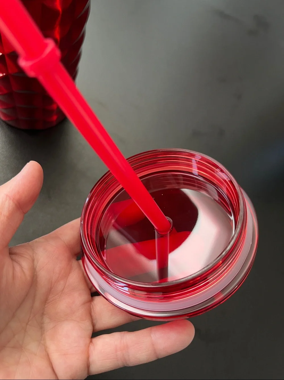 Starbucks Red Stainless Steel Tumbler + Blue Candy Cane Reusable Hot Cup, NEW